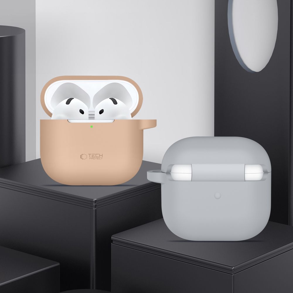 ETUI NA SŁUCHAWKI TECH-PROTECT SILICONE HOOK APPLE AIRPODS 4 RÓŻOWE