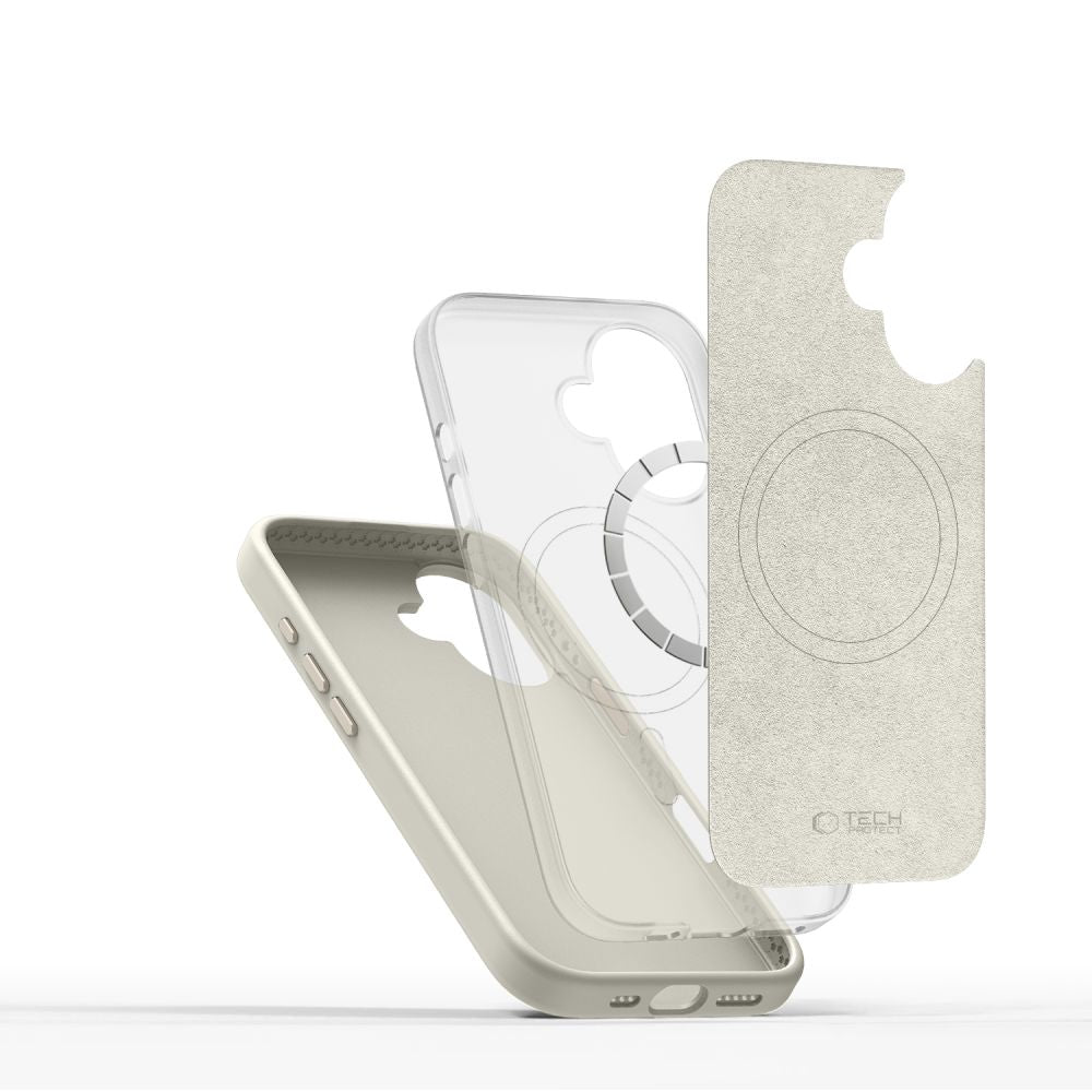 ETUI TECH-PROTECT SILICONE PURE MAGSAFE IPHONE 16 BEŻOWY