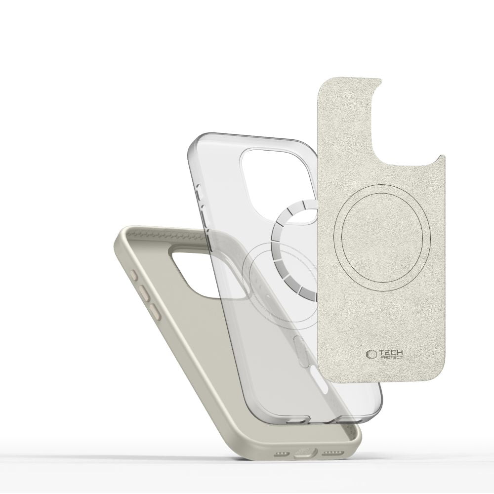 ETUI TECH-PROTECT SILICONE PURE MAGSAFE IPHONE 16 PRO BEŻOWE