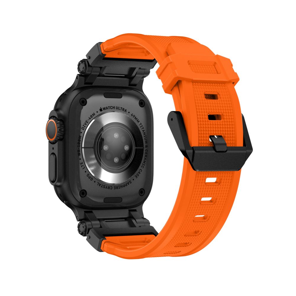 PASEK TECH-PROTECT DELTA PRO APPLE WATCH 6 / 7 / 8 / 9 / 10 / SE / ULTRA 1 / 2 (44 / 45 / 46 / 49 MM) POMARAŃCZOWO CZARNY
