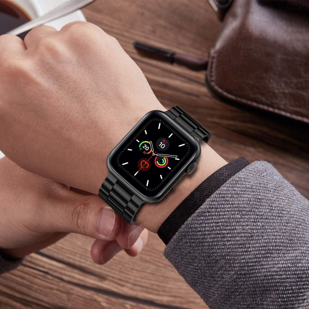 PASEK TECH-PROTECT STAINLESS APPLE WATCH 6 / 7 / 8 / 9 / 10 / SE / ULTRA 1 / 2 (44 / 45 / 46 / 49 MM) CZARNY