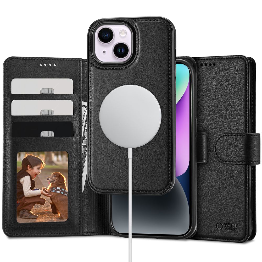 ETUI OTWIERANE TECH-PROTECT WALLET MAGSAFE IPHONE 14 CZARNE