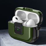 ETUI NA SŁUCHAWKI TECH-PROTECT DEFENDER HOOK MAGSAFE APPLE AIRPODS PRO 1 / 2 OLIWKOWE
