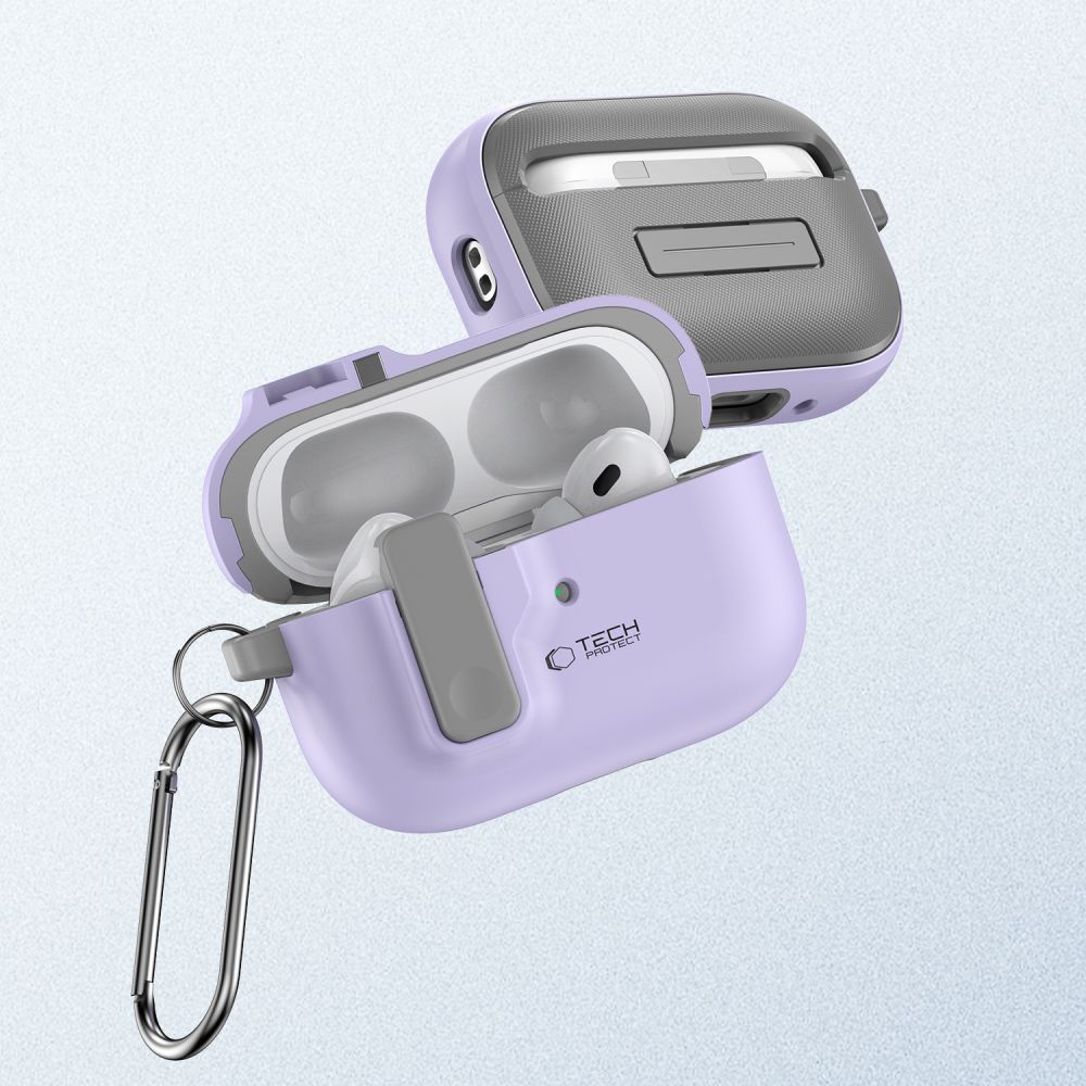 ETUI NA SŁUCHAWKI TECH-PROTECT SLIM HOOK APPLE AIRPODS PRO 1 / 2 FIOLETOWE