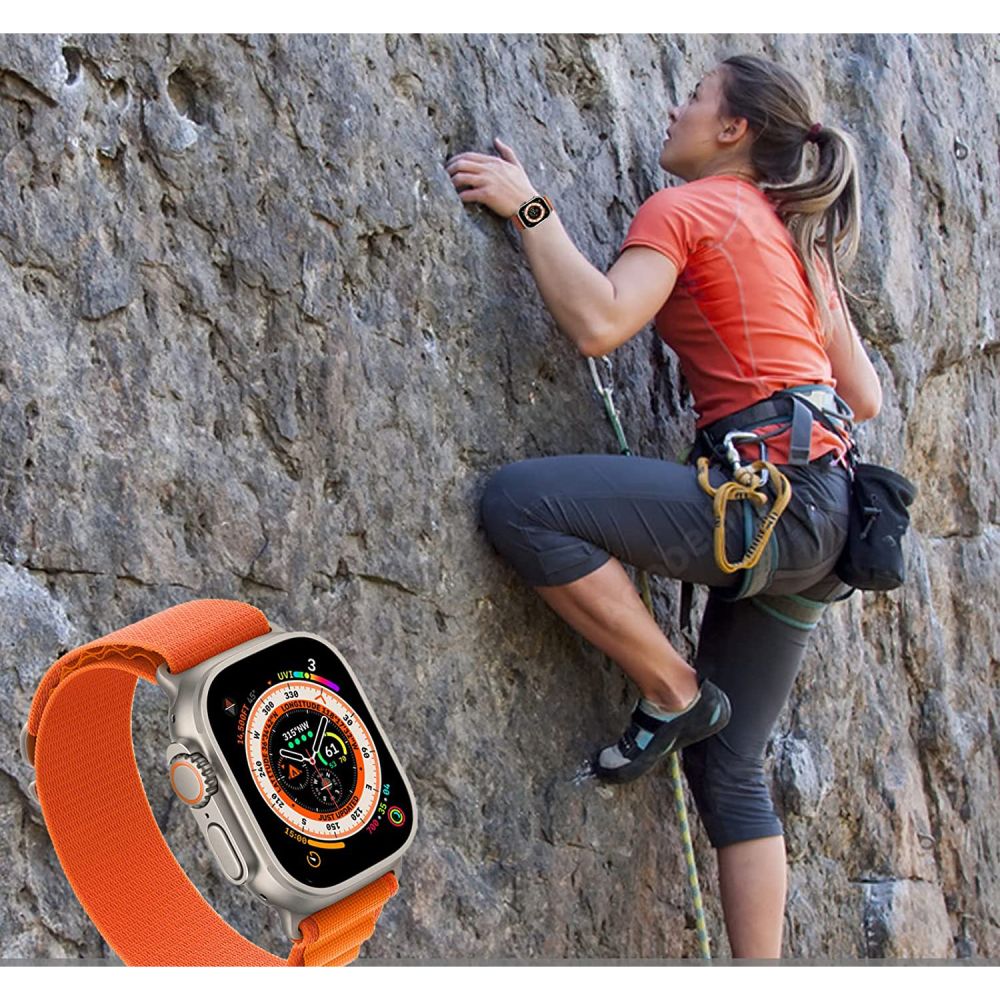 PASEK TECH-PROTECT NYLON PRO APPLE WATCH 6 / 7 / 8 / 9 / 10 / SE / ULTRA 1 / 2 (44 / 45 / 46 / 49 MM) ORANGE POMARAŃCZOWY