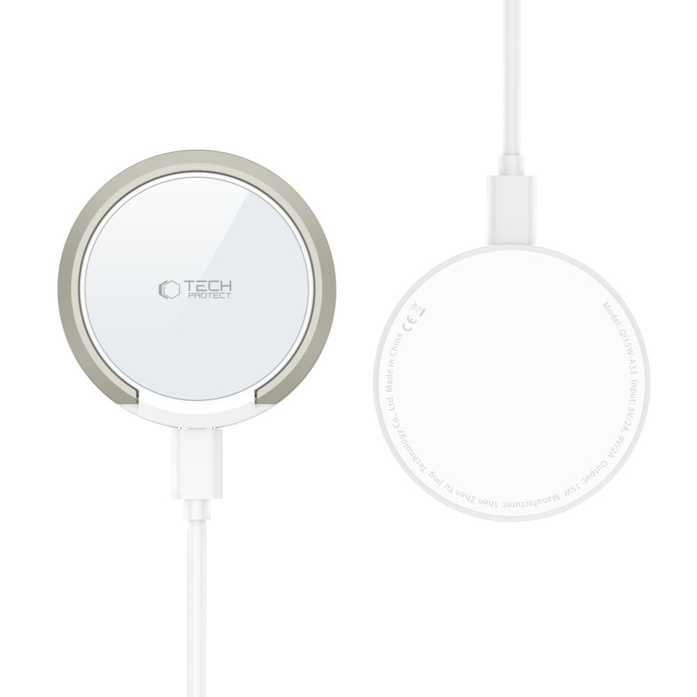 ŁADOWARKA INDUKCYJNA TECH-PROTECT QI15W-A33 MAGNETIC MAGSAFE WIRELESS CHARGER BIAŁA
