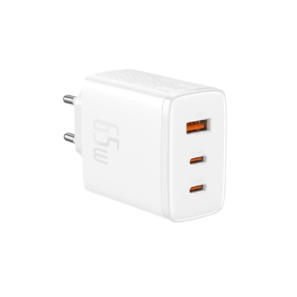 BASEUS ŁADOWARKA SIECIOWA CUBE PRO PD 65W 2X USB-C 1X USB BIAŁA