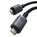 BASEUS KABEL CRYSTAL SHINE USB3.2 FULL-FEATURED FAST-CHARGING DATA CABLE USB-C TO USB-C 100W 1.5M 20GB CLUSTER CZARNY