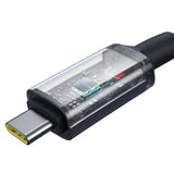 BASEUS KABEL CRYSTAL SHINE USB3.2 FULL-FEATURED FAST-CHARGING DATA CABLE USB-C TO USB-C 100W 1.5M 20GB CLUSTER CZARNY