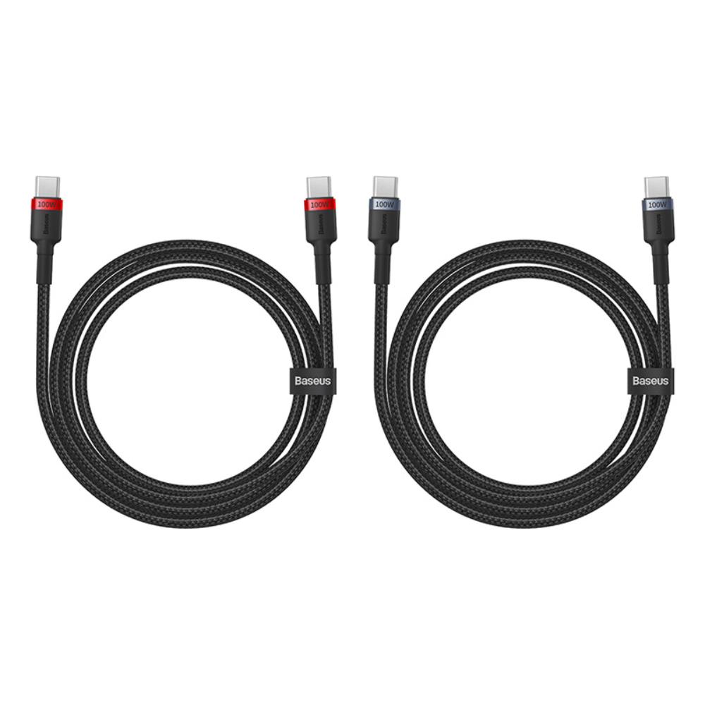 BASEUS KABEL CAFULE CHARGING CABLE USB-C TO USB-C 100W 2M 2PCS RED CZARNY+GREY CZARNY