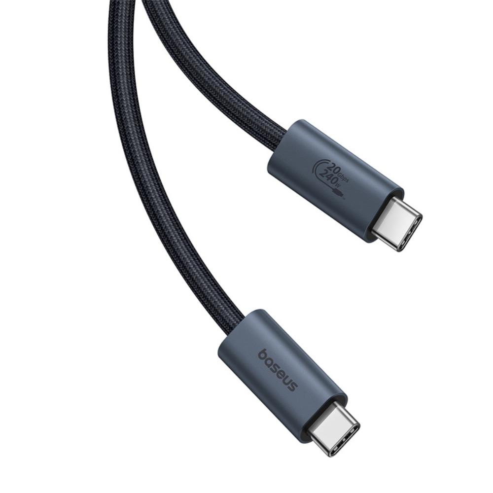 BASEUS KABEL FLASH 2 USB4 FULL-FEATURED CHARGING CABLE USB-C TO USB-C 240W 5.9FT CLUSTER CZARNY