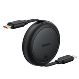 BASEUS KABEL FREE2PULL MINI CHARGING CABLE USB-C TO USB-C 60W 1M CLUSTER CZARNY