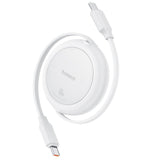 BASEUS KABEL FREE2PULL MINI CHARGING CABLE USB-C TO USB-C 60W 1M BIAŁY