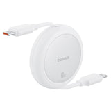 BASEUS KABEL FREE2PULL MINI CHARGING CABLE USB-C TO USB-C 60W 1M BIAŁY