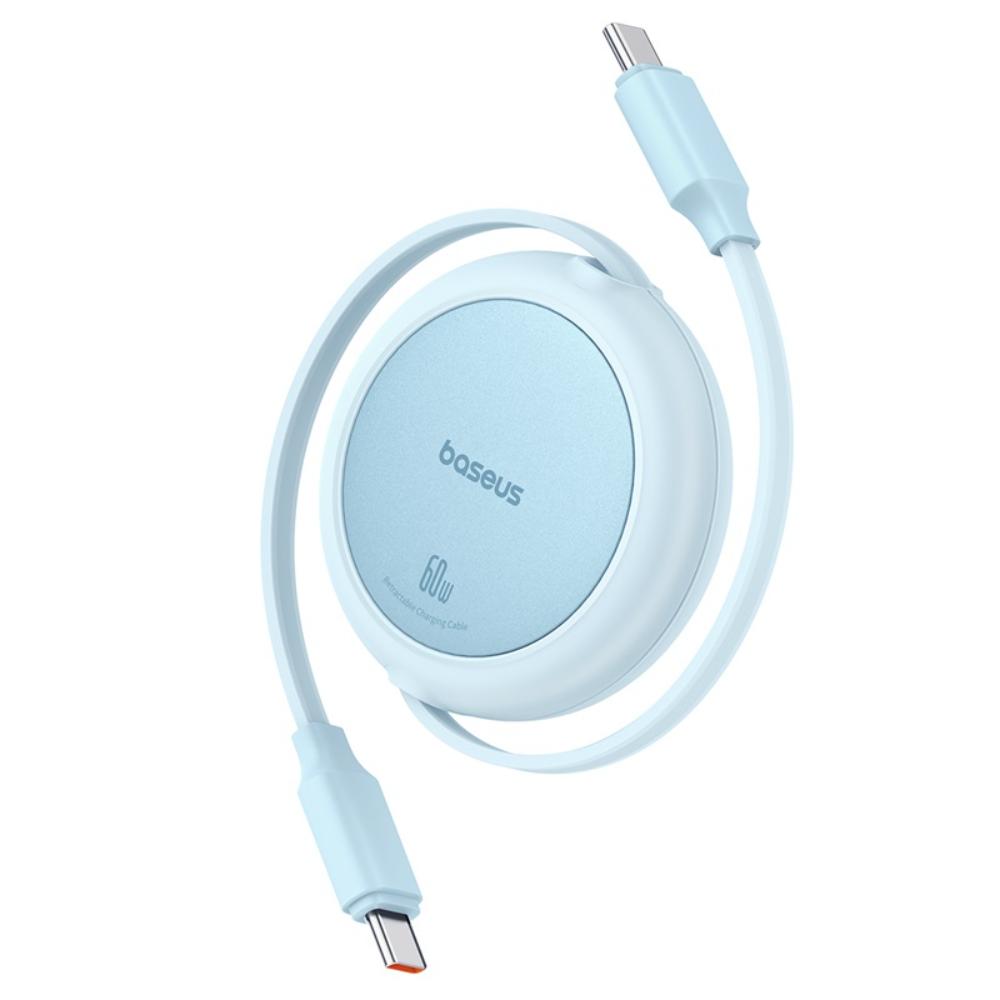 BASEUS KABEL FREE2PULL MINI CHARGING CABLE USB-C TO USB-C 60W 1M NIEBIESKI
