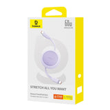 BASEUS KABEL FREE2PULL MINI CHARGING CABLE USB-C TO USB-C 60W 1M FIOLETOWY