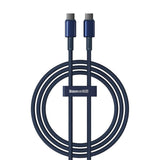 BASEUS KABEL TUNGSTEN GOLD FAST CHARGING DATA CABLE TYPE-C TO TYPE-C 100W 2M NIEBIESKI