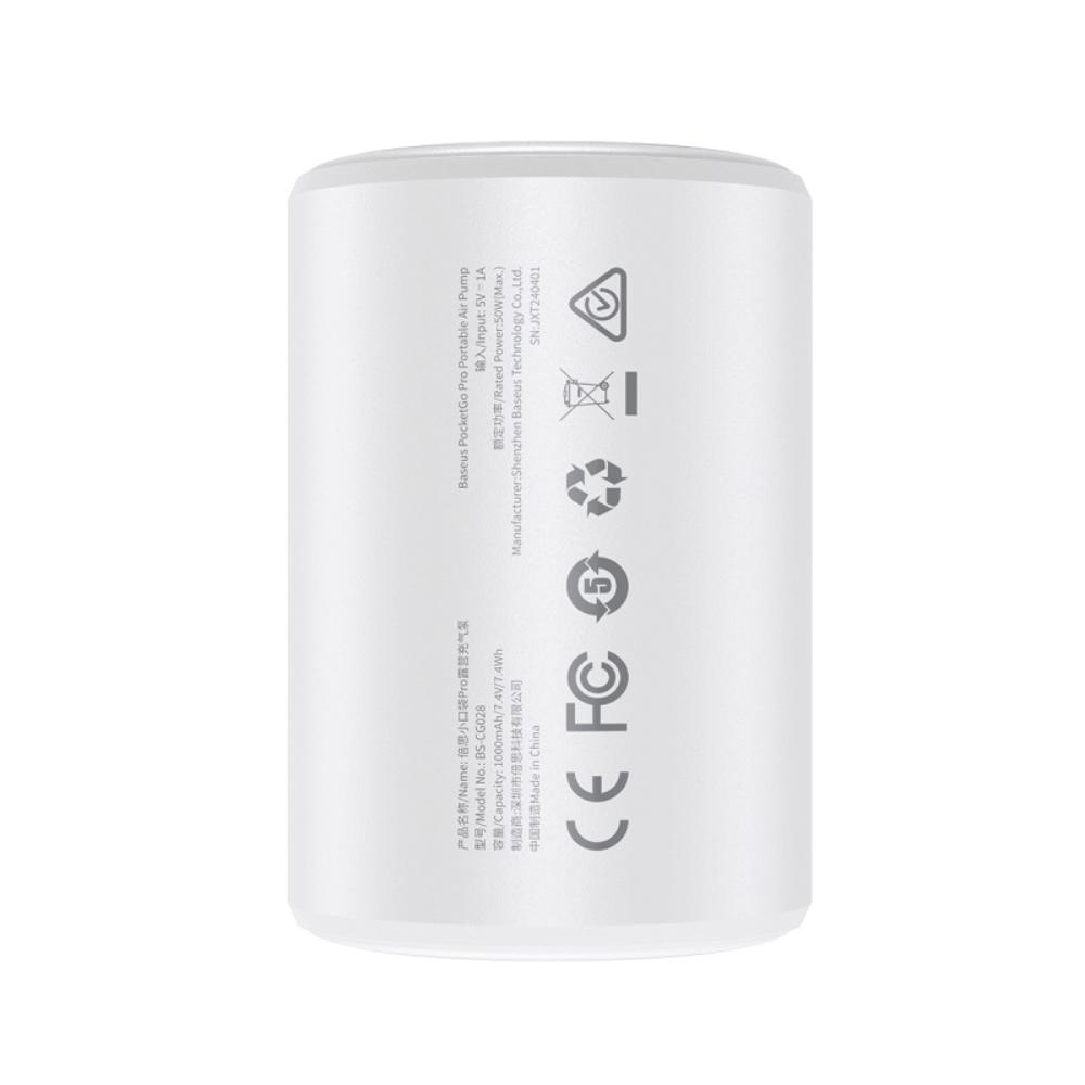 BASEUS KOMPRESOR POCKETGO PRO SERIES PORTABLE AIR PUMP STELLAR WHITE BIAŁY