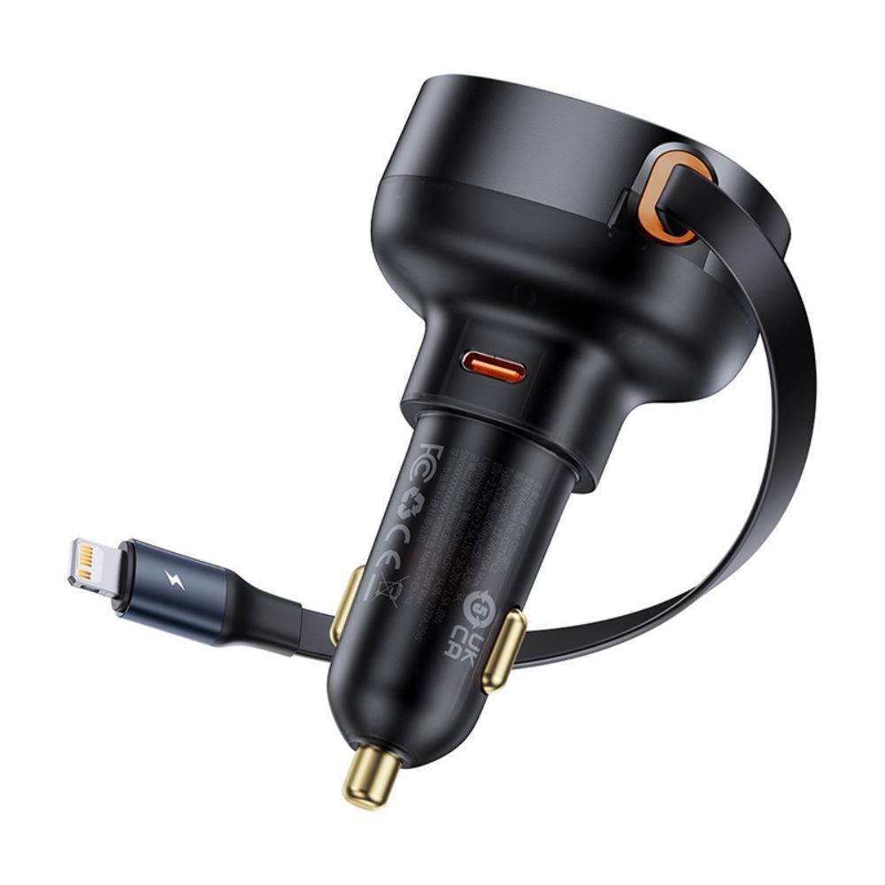 BASEUS ŁADOWARKA SAMOCHODOWA USB-C 55W CZARNA ENJOYMENT PRO CAR CHARGER + KABEL IP CZARNA
