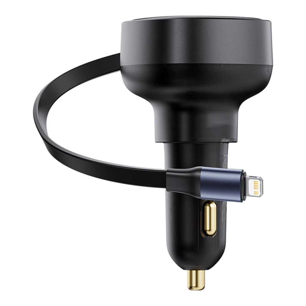 BASEUS ŁADOWARKA SAMOCHODOWA USB-C 55W CZARNA ENJOYMENT PRO CAR CHARGER + KABEL IP CZARNA