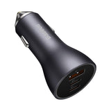 BASEUS ŁADOWARKA SAMOCHODOWA GOLDEN CONTACTOR PRO TRIPLE FAST 1X USB 2X USB-C 65W SZARA