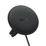BASEUS UCHWYT SAMOCHODOWY CW01 3W1 Z FUNKCJĄ ŁADOWANIA BEZPRZEWODOWEGO 15W I ŁADOWARKĄ SAMOCHODOWĄ USB-C 25W CZARNY