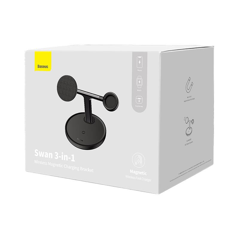 BASEUS ŁADOWARKA INDUKCYJNA SWAN 3W1 20W CZARNA