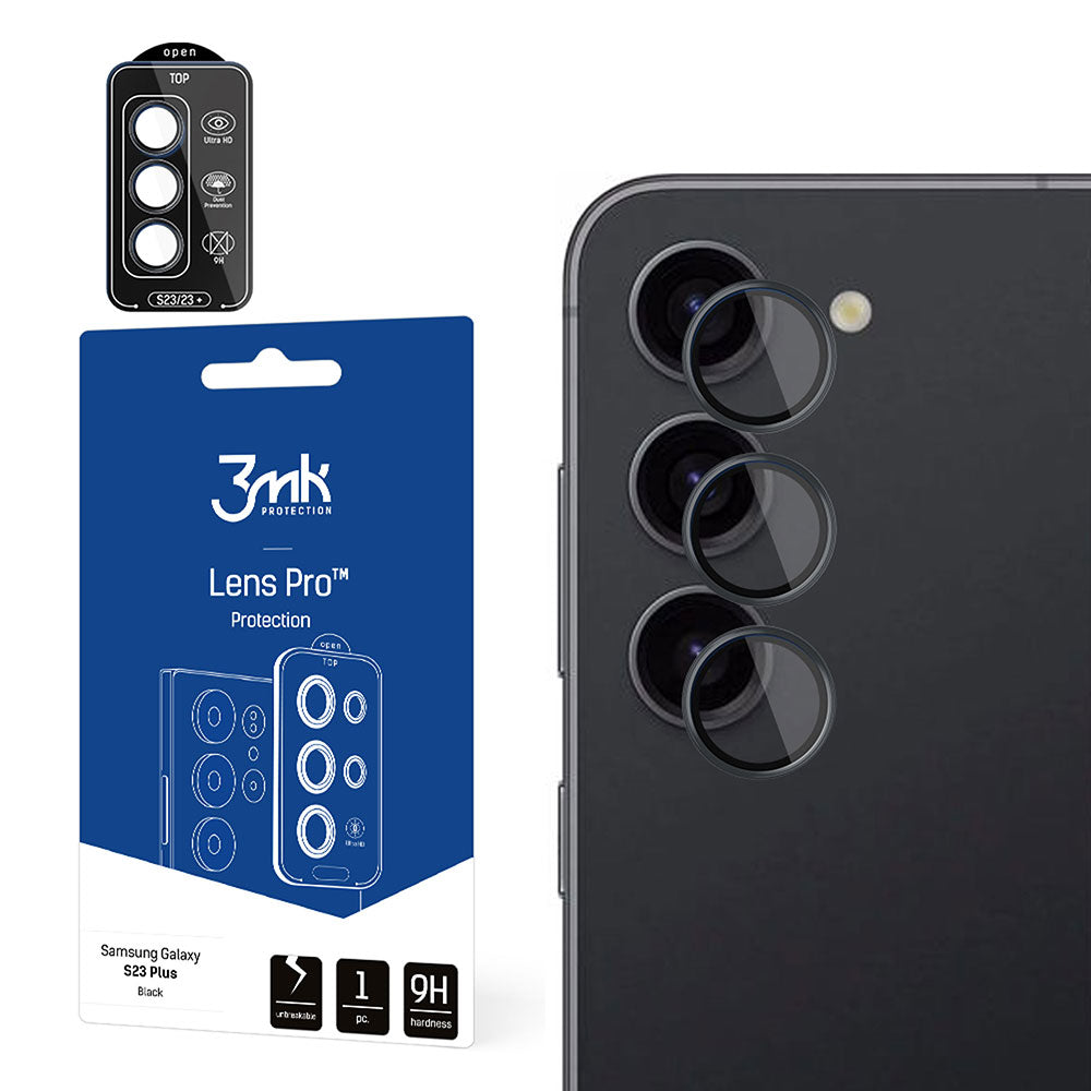 SZKŁO NA APARAT SAMSUNG GALAXY S23+ - 3MK LENS PROTECTION PRO BLACK CZARNE