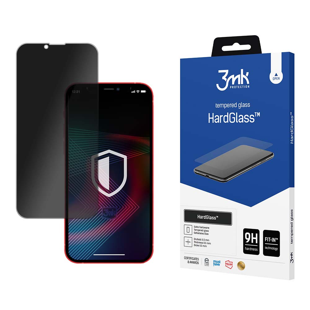 SZKŁO HARTOWANE PRYWATYZUJĄCE APPLE IPHONE 13 PRO MAX/14 PLUS - 3MK HARDGLASS MAX PRIVACY BLACK