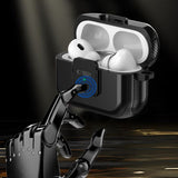 ETUI NA SŁUCHAWKI  TECH-PROTECT DEFENDER HOOK MAGSAFE APPLE AIRPODS PRO 1 / 2 CZARNE