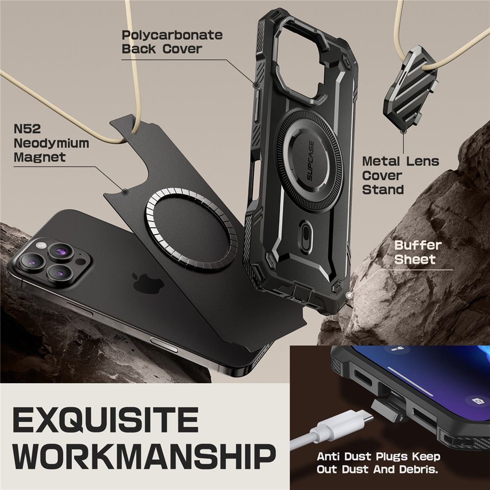 ETUI SUPCASE UB XT MAG MAGSAFE IPHONE 16 PRO MAX CZARNE