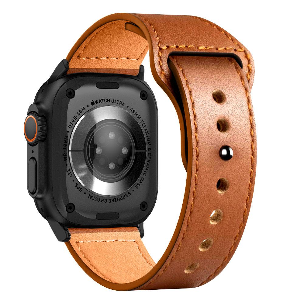 PASEK TECH-PROTECT NATURALFIT APPLE WATCH 6 / 7 / 8 / 9 / 10 / SE (40 / 41 / 42 MM) BROWN BRĄZOWY