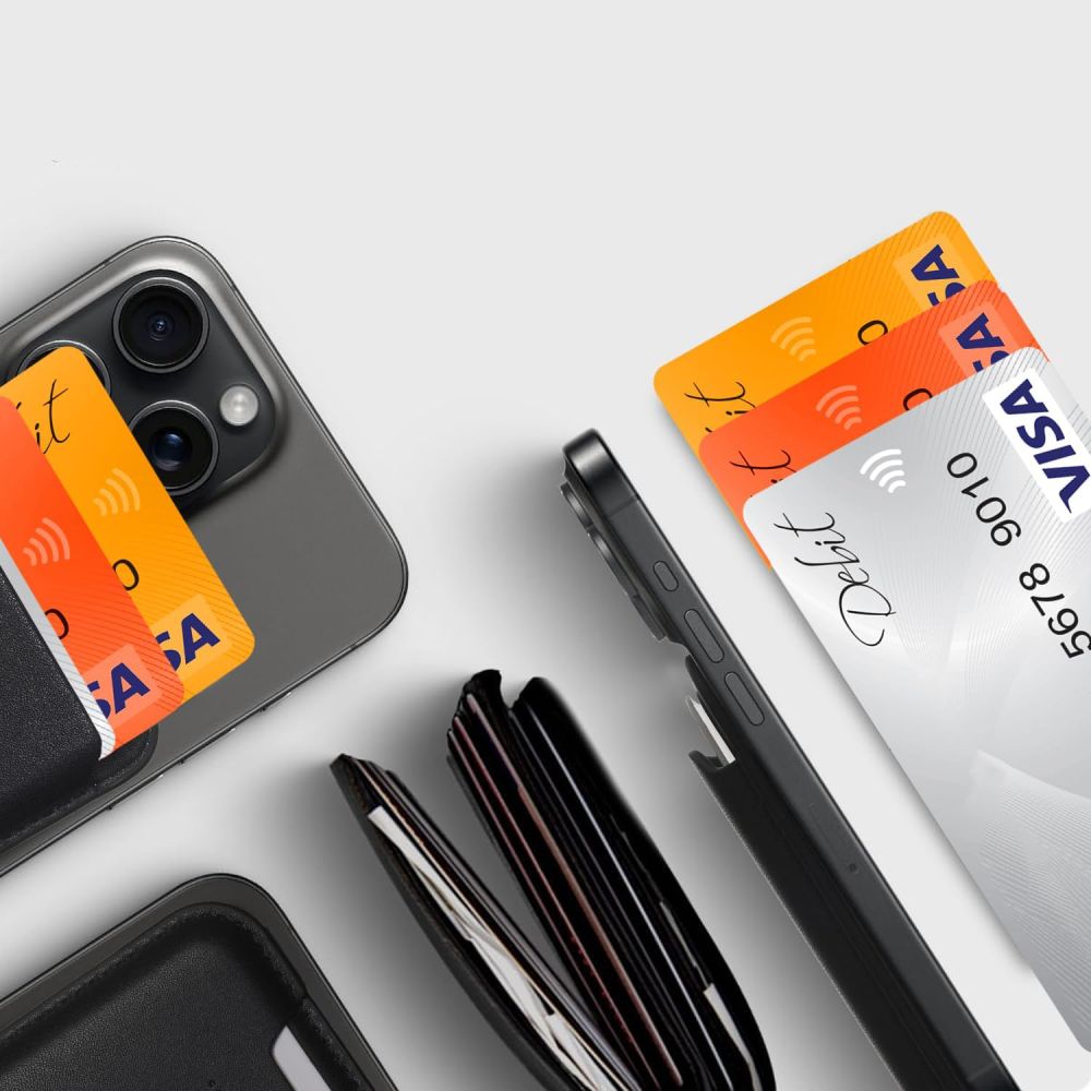 MAGNETYCZNE ETUI NA KARTY TECH-PROTECT MAGWALLET MAGSAFE UNIVERSAL MAGNETIC CARD HOLDER CZARNE