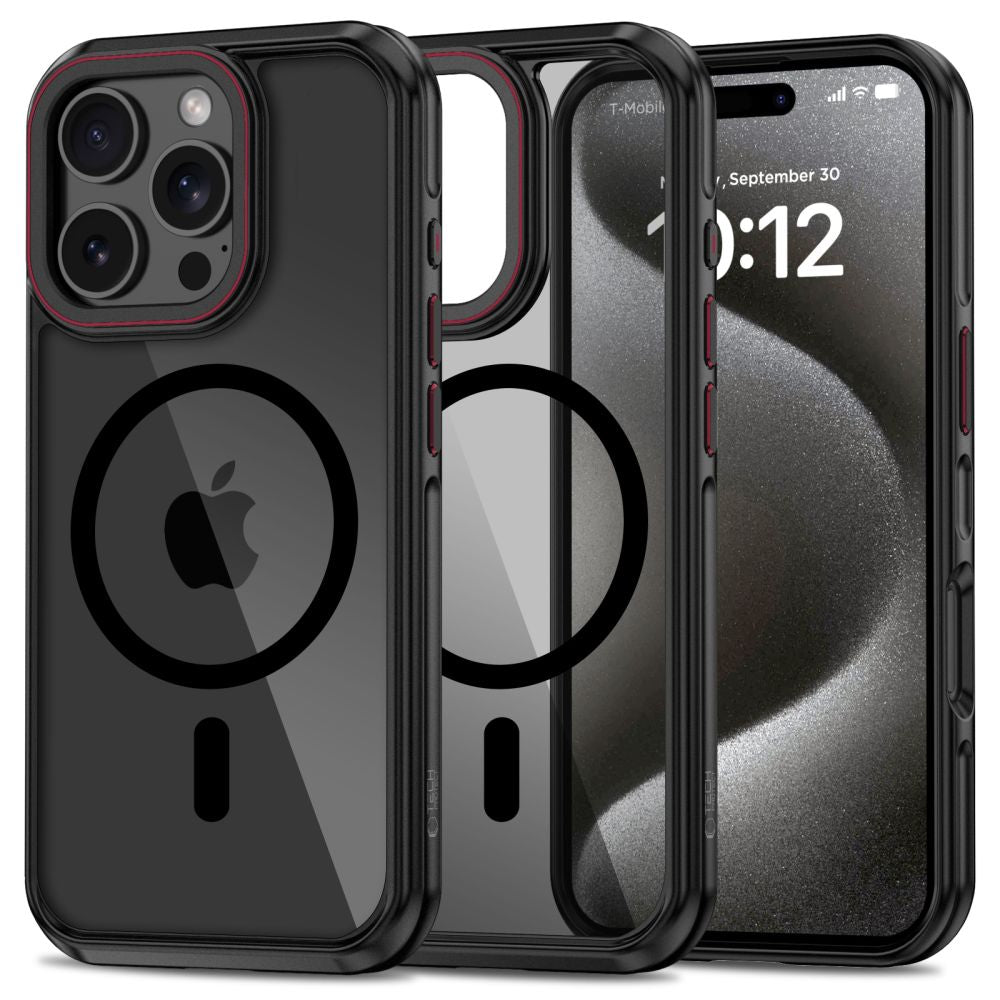 ETUI TECH-PROTECT MAGHYBRID MAGSAFE IPHONE 16 PRO CZARNO CZERWONE