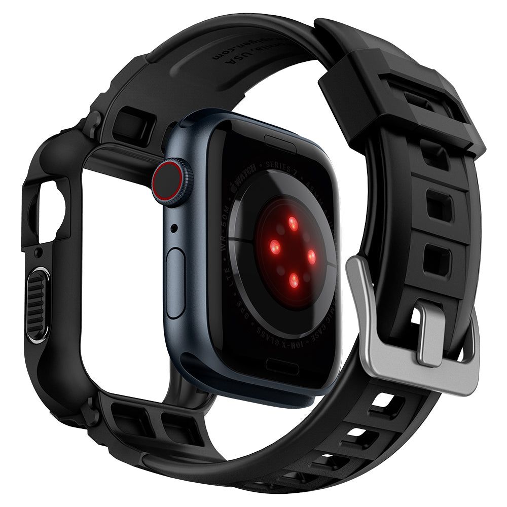 PASEK SPIGEN RUGGED ARMOR ”PRO” APPLE WATCH 4 / 5 / 6 / 7 / 8 / 9 / SE (44 / 45 MM) CZARNY