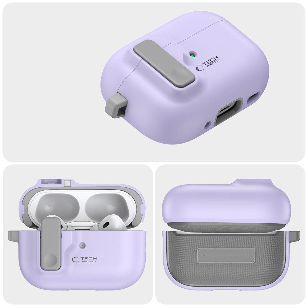 ETUI NA SŁUCHAWKI TECH-PROTECT SLIM HOOK APPLE AIRPODS PRO 1 / 2 FIOLETOWE