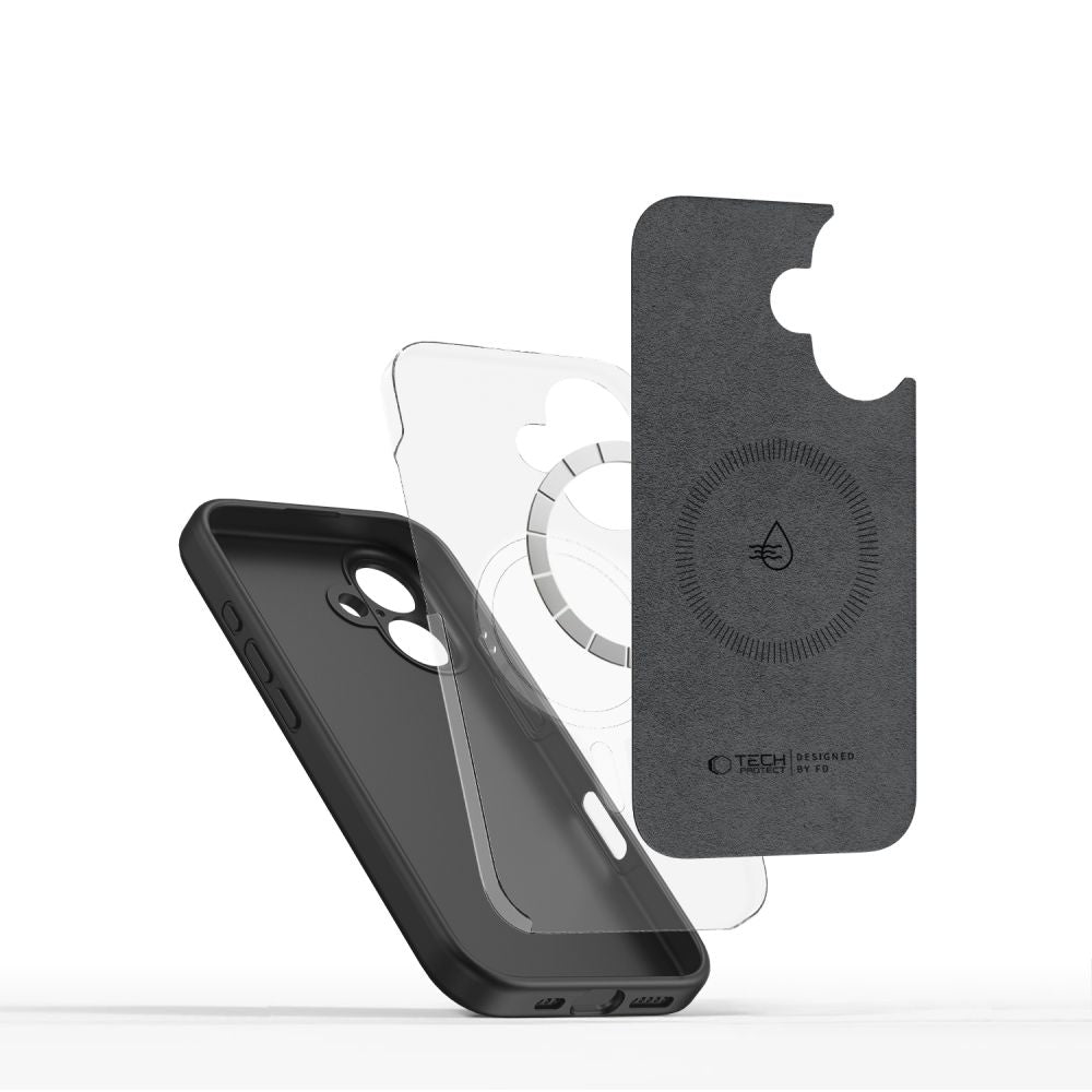 ETUI TECH-PROTECT LIQUID SILICONE MAGSAFE IPHONE 16 CZARNE