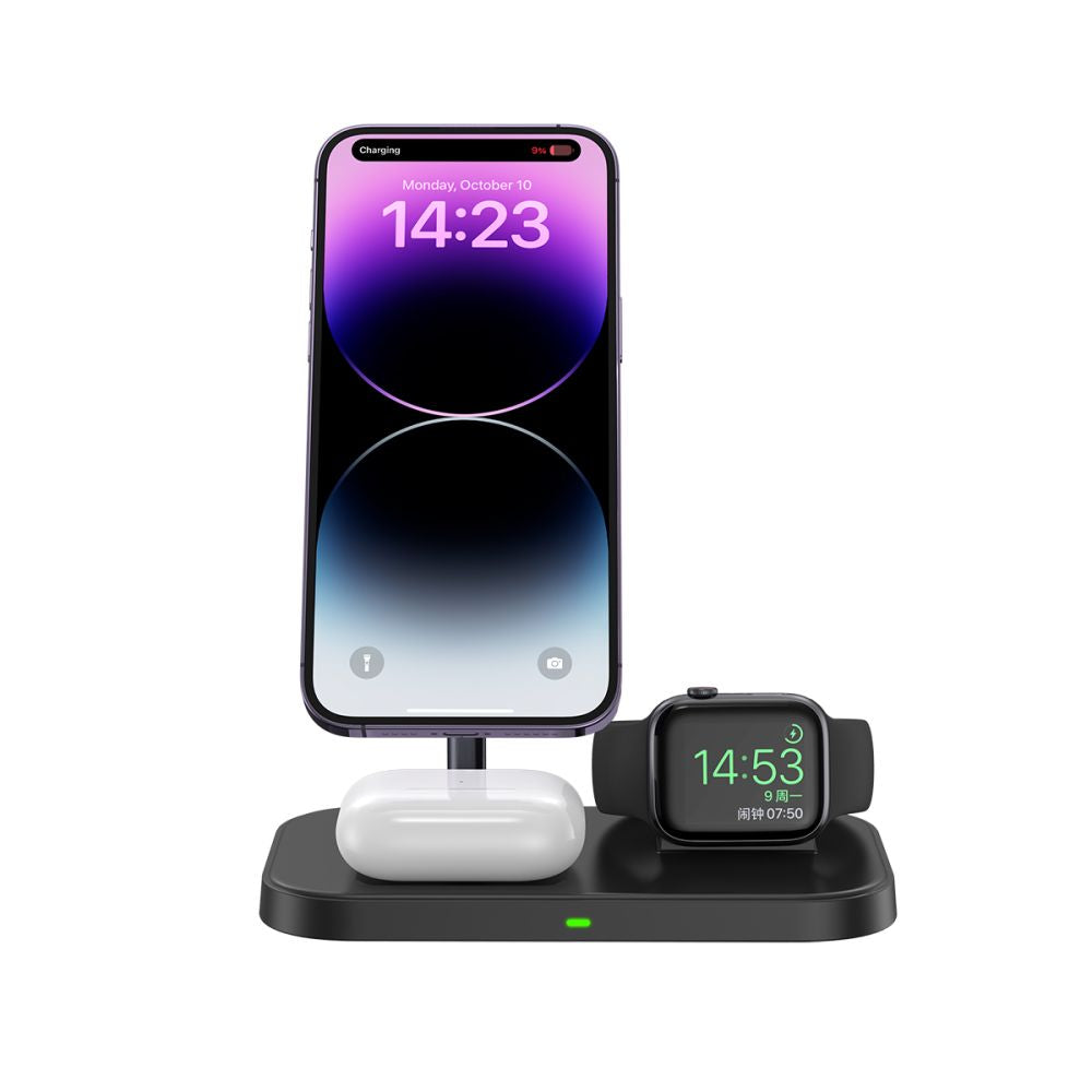 ŁADOWARKA INDUKCYJNA 3W1 TECH-PROTECT QI15W-A22 MAGNETIC WIRELESS MAGSAFE CZARNY