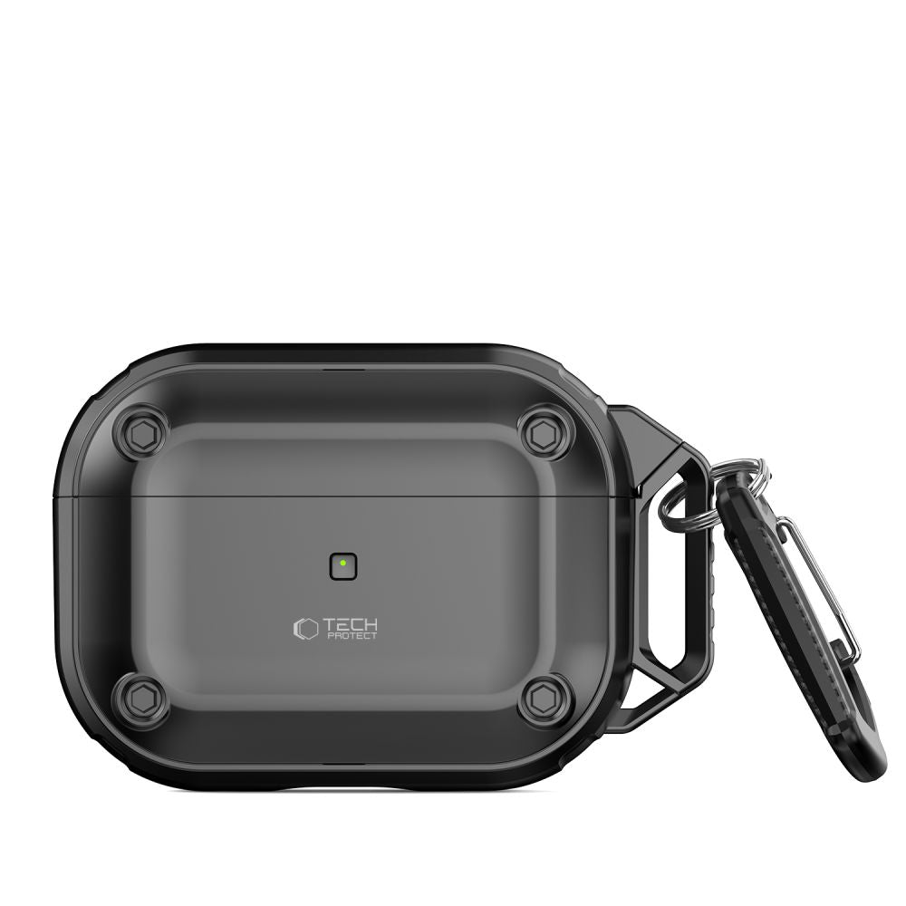 ETUI NA SŁUCHAWKI TECH-PROTECT ROUGH HOOK APPLE AIRPODS PRO 1 / 2 BLACK CZARNE