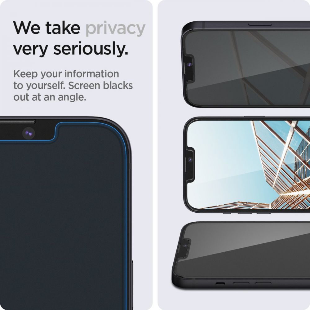SZKŁO HARTOWANE PRYWATYZUJĄCE SPIGEN GLAS.TR ”EZ FIT” 2-PACK IPHONE 13 / 13 PRO / 14 / 16E PRIVACY