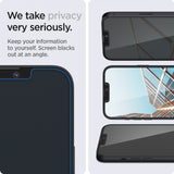 SZKŁO HARTOWANE PRYWATYZUJĄCE SPIGEN GLAS.TR ”EZ FIT” 2-PACK IPHONE 13 / 13 PRO / 14 / 16E PRIVACY
