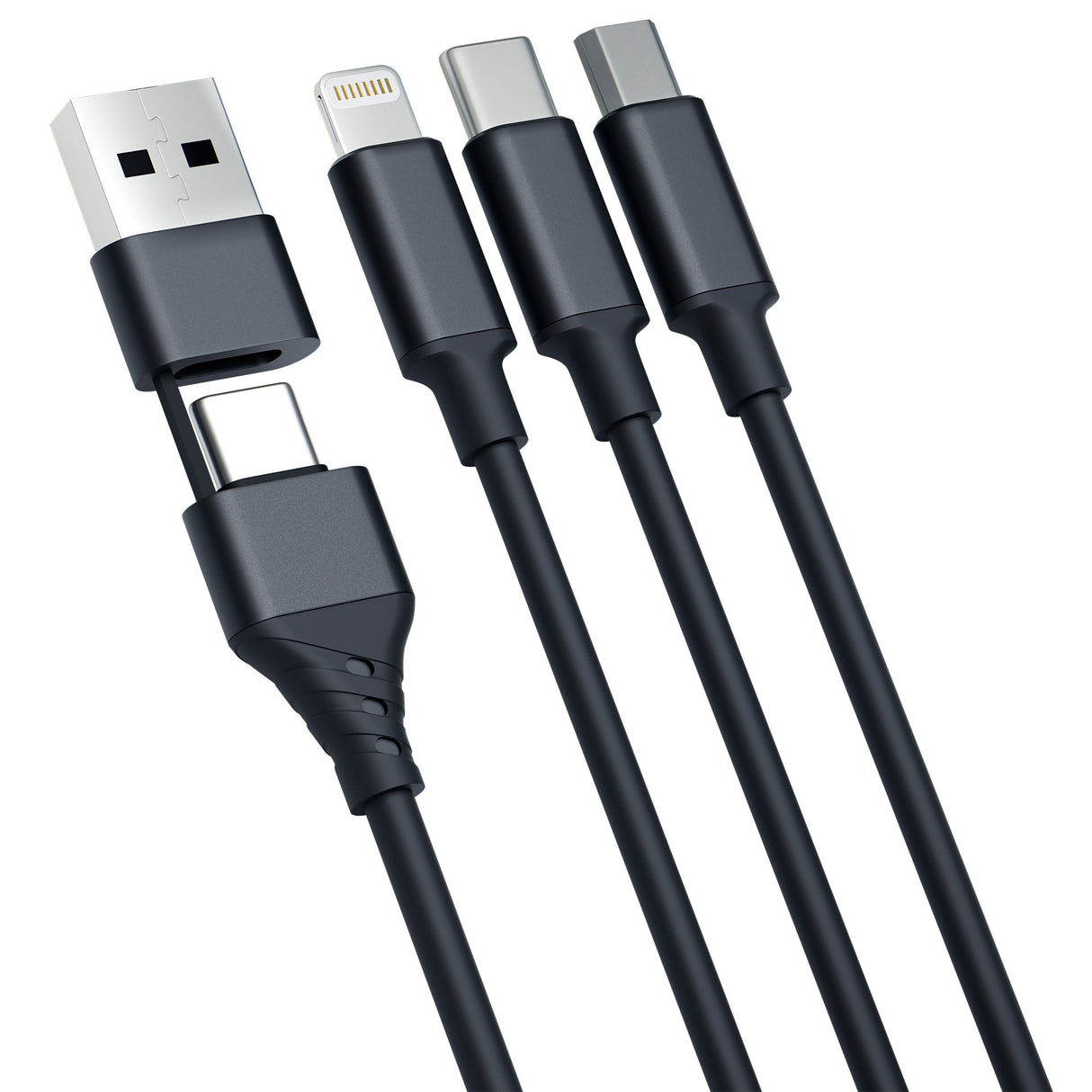 KABEL 3W1 3MK HYPER CABLE 3IN1 A/C TO C/MICRO/LIGHTNING 1.5M BLACK CZARNY