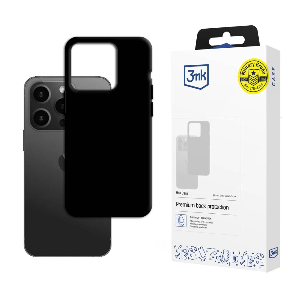 ETUI APPLE IPHONE 15 PRO MAX - 3MK MATT CASE CZARNE