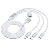 KABEL 3W1 3MK HYPER CABLE 3IN1 A/C TO C/MICRO/LIGHTNING 1.5M WHITE BIAŁY