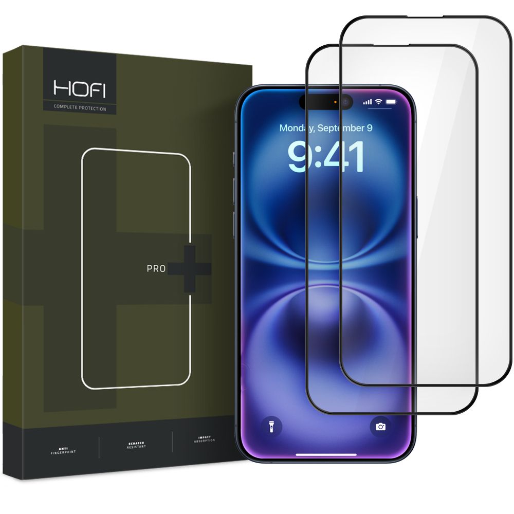 SZKŁO HARTOWANE HOFI GLASS PRO+ 2-PACK IPHONE 16 CZARNA RAMKA