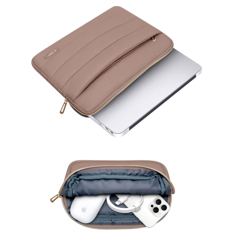 TORBA NA LAPTOPA TECH-PROTECT PUFFY LAPTOP 15-16 BRĄZOWA