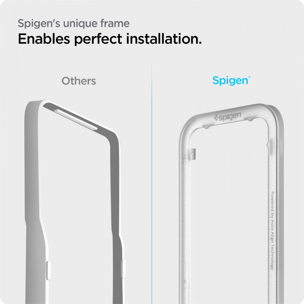 SZKŁO HARTOWANE SPIGEN ALM GLASS FC 2-PACK IPHONE 13 / 13 PRO / 14 / 16E BLACK CZARNA RAMKA