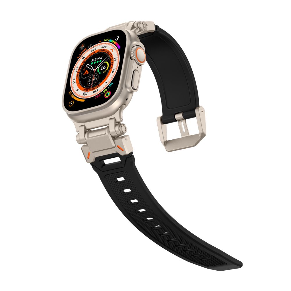 PASEK TECH-PROTECT DELTA PRO APPLE WATCH 6 / 7 / 8 / 9 / 10 / SE / ULTRA 1 / 2 (44 / 45 / 46 / 49 MM) TYTANOWO CZARNY
