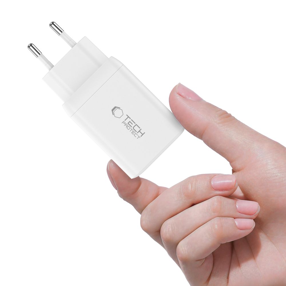 ŁADOWARKA SIECIOWA TECH-PROTECT NC45W-GAN 2-PORT NETWORK CHARGER PD45W BIAŁA