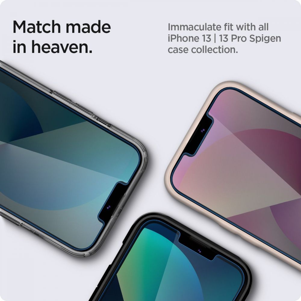 SZKŁO HARTOWANE PRYWATYZUJĄCE SPIGEN GLAS.TR ”EZ FIT” 2-PACK IPHONE 13 / 13 PRO / 14 / 16E PRIVACY